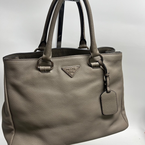PradaBeige Leather Tote Bag
